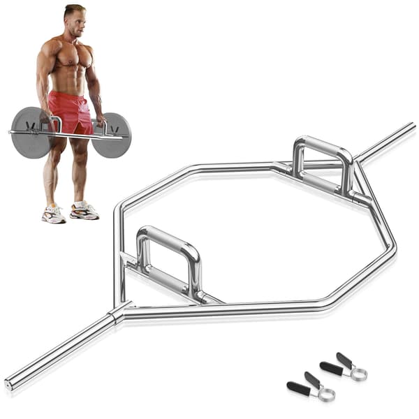 Hex Barbell Trap Bar, 142x62x13 cm, sølv, stål