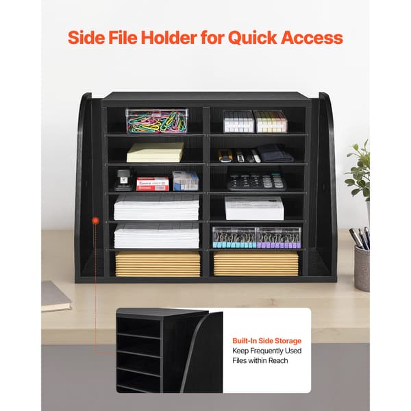 Litteraturorganisator 59x30x41 cm Sort Træ