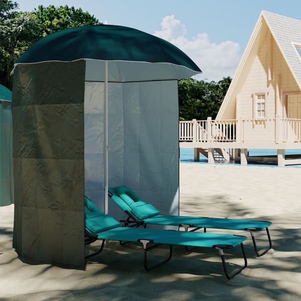 Strandparaply 220x220 cm Grön, Polyester