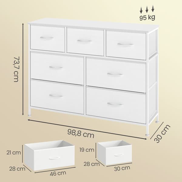 Kommode 30x98.8x73.7 cm Hvit MDF