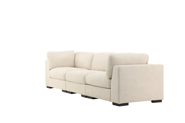 Sofa Salerno 227x67 cm Beige polyesterstof