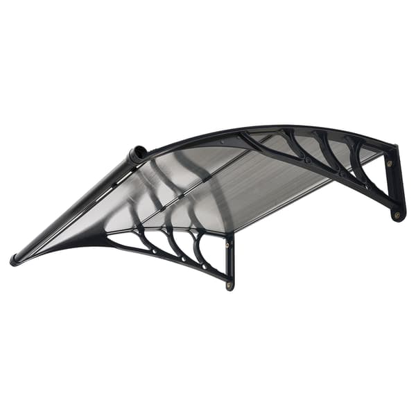 Dørmarkise, 96,5x101,7x27,5 cm, Grå, Polycarbonat Baldakin