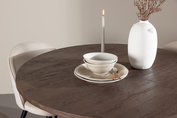 Spisebordsæt Bootcut 110 cm Mocha Fløjl Beige MDF