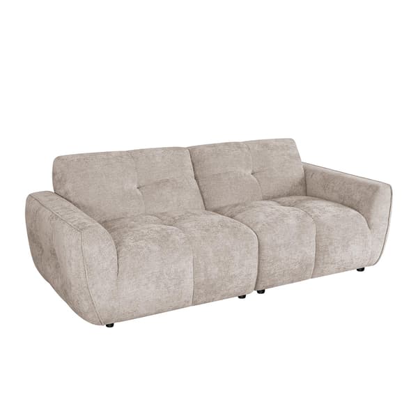 Sofa DAMALI 194x96x81 cm lys brun stof
