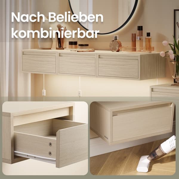 Kelluva yöpöytäsarja 35.1x40.1x18.1 cm Beige