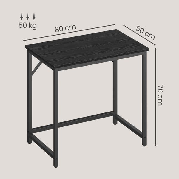 Skrivebord, 50x80x76 cm, Sort