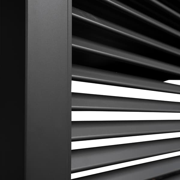 Lamellväggpanel 123,5x238,3 cm Mörkgrå Aluminium