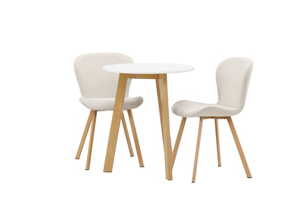 Spisebord og stol sæt Leonora og Lilja 65 cm Beige