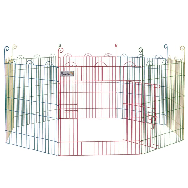 Pet Playpen modulär design Ø156x60 cm multifärgad