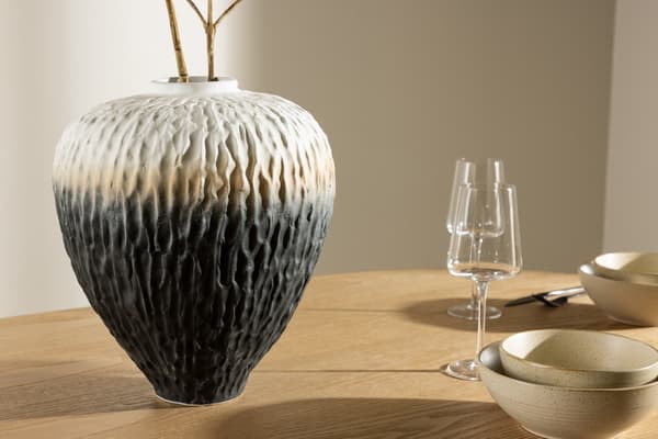 Vase Pane 29x34 cm Beige Keramik
