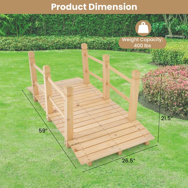 Garden Bridge 150x67x55 cm luonnonpuu