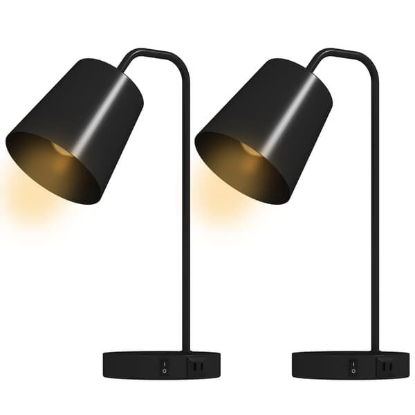 Bordlampe sæt 2 stk 28x15x41 cm sort