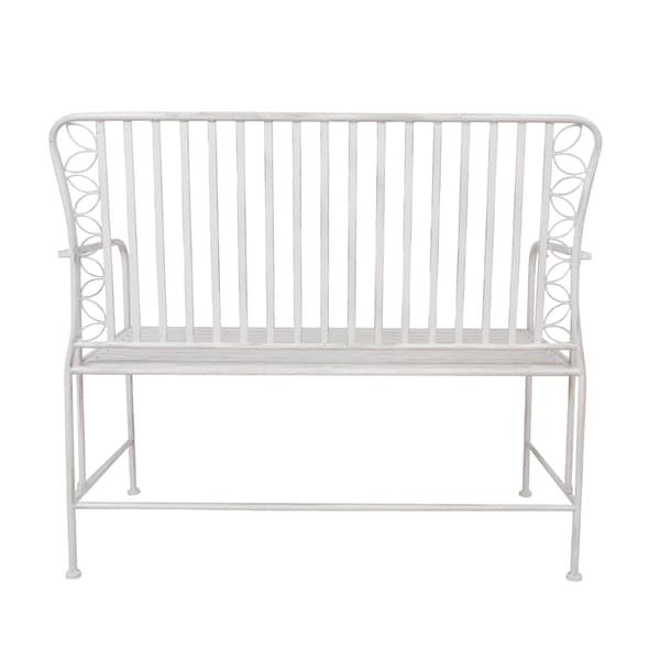 Bänk 103x50x93 cm Vit Metall