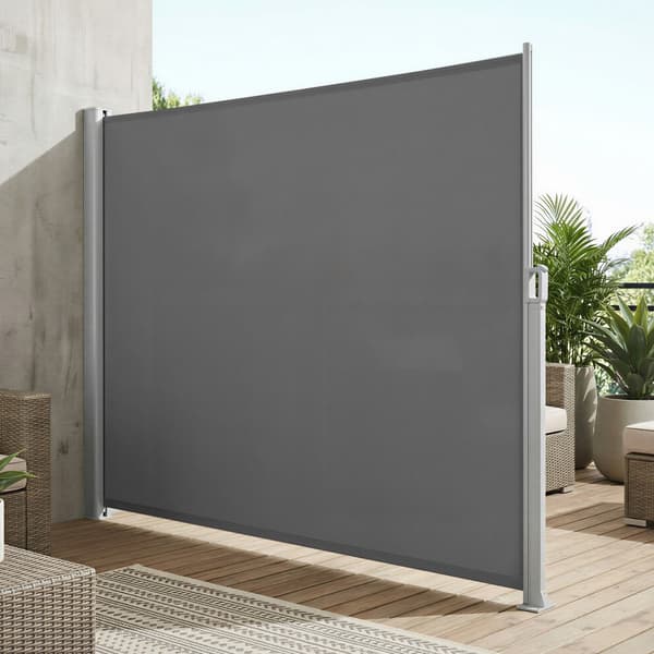 Sidemarkise 180x400 cm Grå, aluminium
