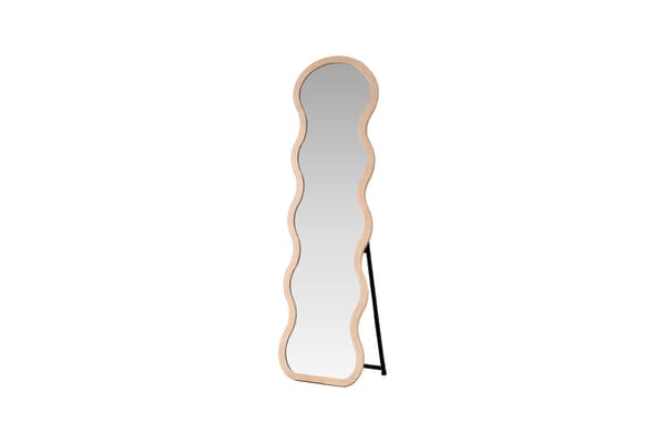 Spejl LOUI, beige, klart glas