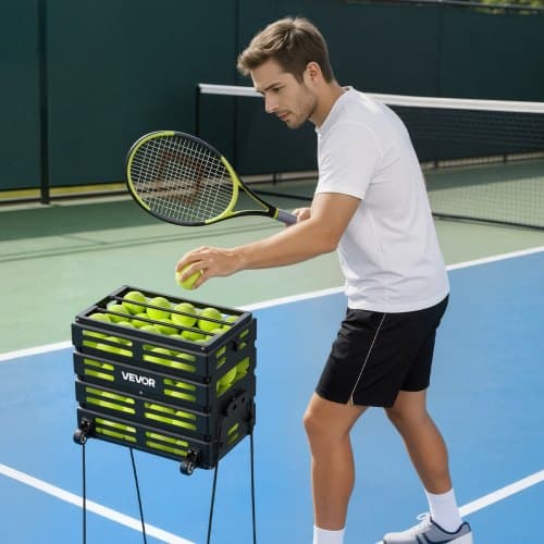 Tennisboldopsamler 80 bolde kapacitet Sort opbevaring