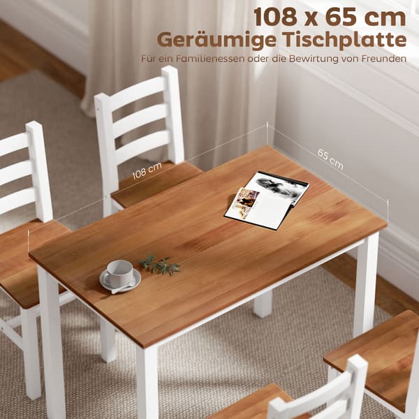 Matgrupp, 108x65x75 cm, Brun och Vit