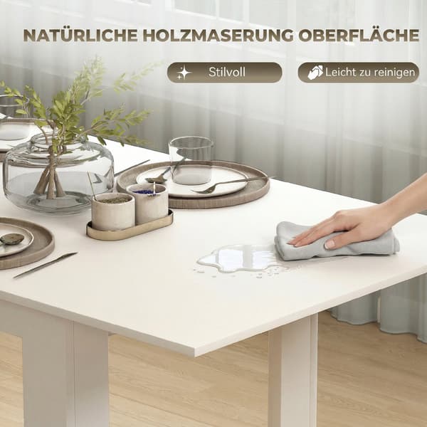 Förlängningsbar matbord 140/180x80 cm vit