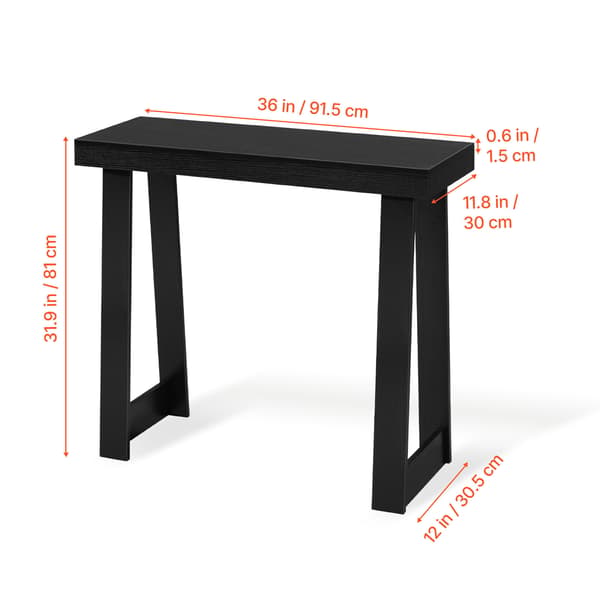 Konsolbord, 91,5x30,5x81 cm, Sort, Træ