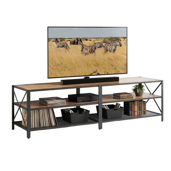 TV-bord, 4 rum, brun/sort, Kodustaar