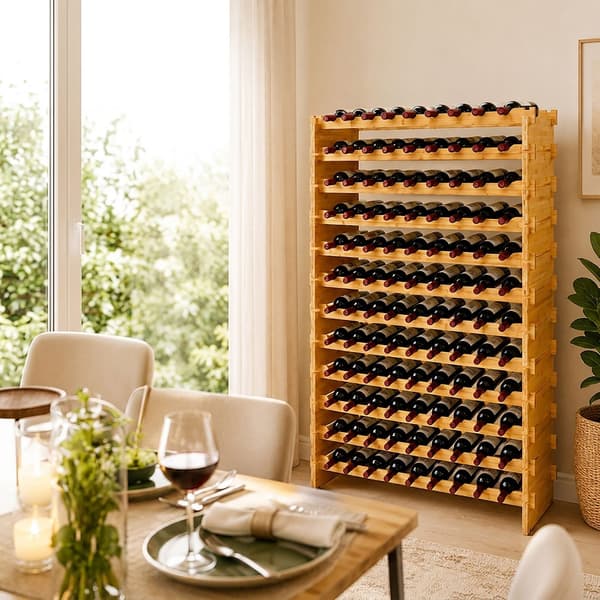 Stabelbar vinholder, bambus, Kodustaar
