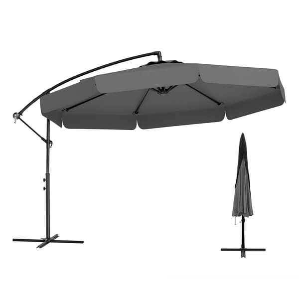 Terassivarjo ripustettavalla varrella Ø290x250 cm harmaa