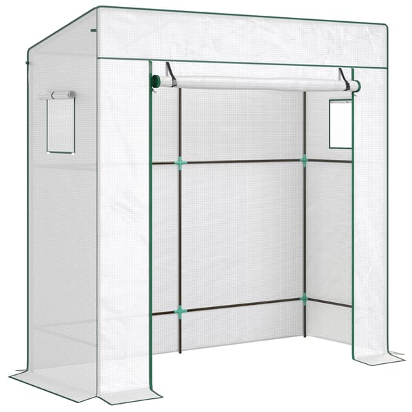 Växthus, 196x77x197 cm, Vit, Polyeten