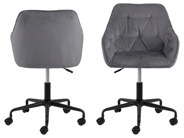 Skrivbordsstol 59x58,5x88,5 cm Mörkgrå Sammet