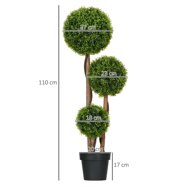 Kunstig buksbomplante, 110 cm, grøn, UV-resistent