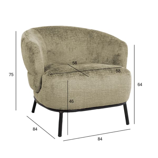 Lænestol GEMALA 84x84x75 cm beige