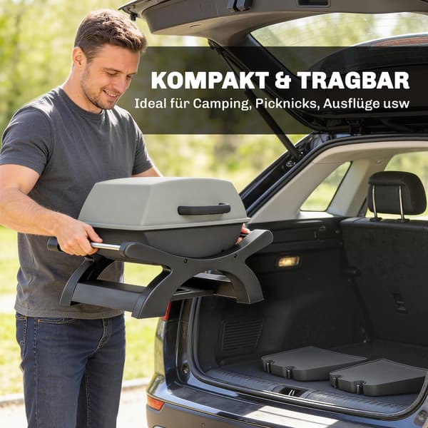 Bordgrill 23x71 cm Sort Støbejern