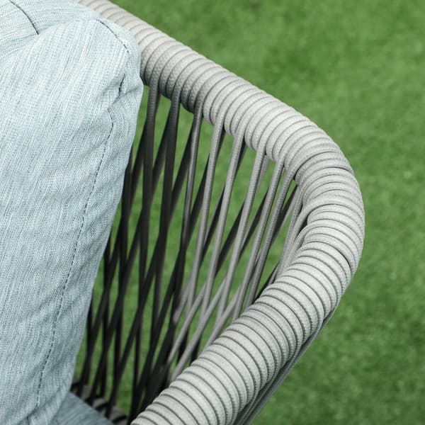 Rattan havemøbelsæt, 120x71x65 cm, sort