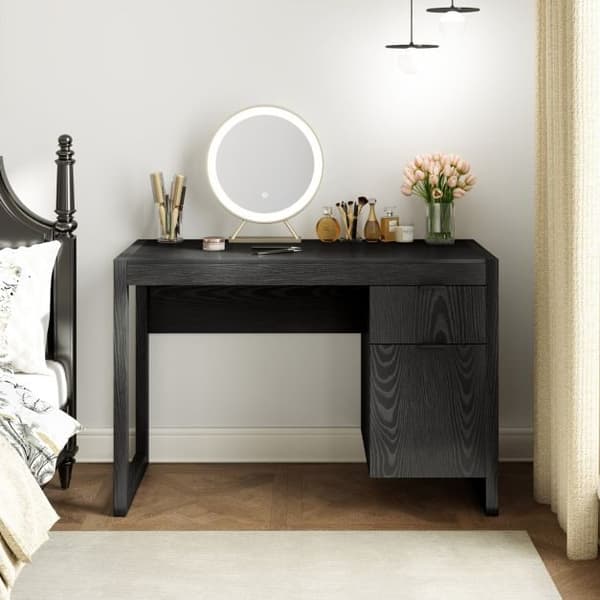 Computerbord med skab og skuffe 112x51x75 cm hvid