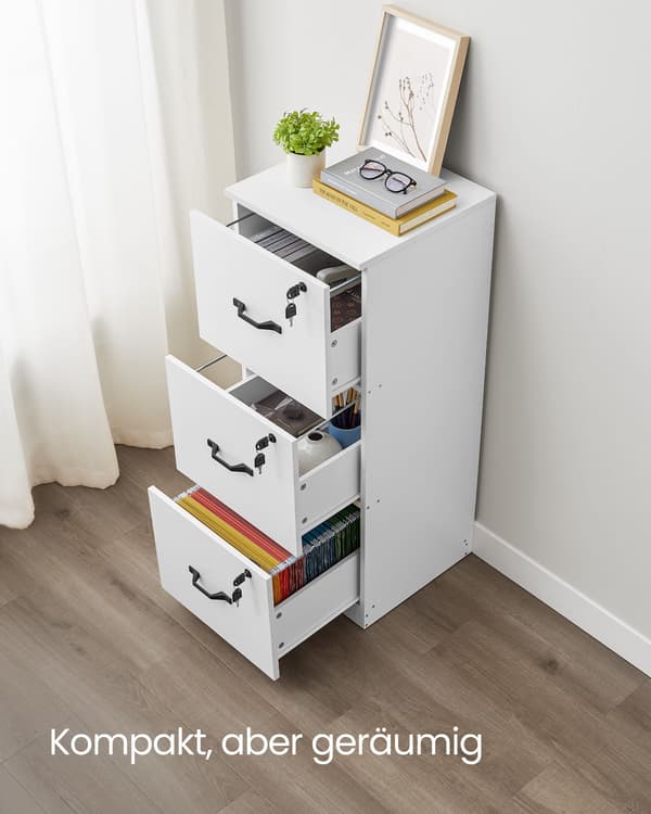 Filing Cabinet 41x40x103.1 cm Vit Förvaring