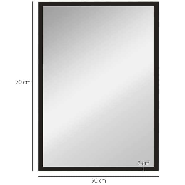 Seinäpeili, 50x70 cm, Musta, MDF