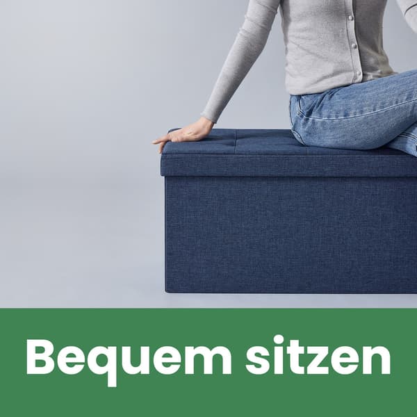 Oppbevaringsbenk, 76x38x38 cm, Blå
