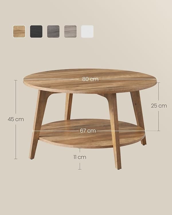 Soffbord, 80x80x45 cm, Brun