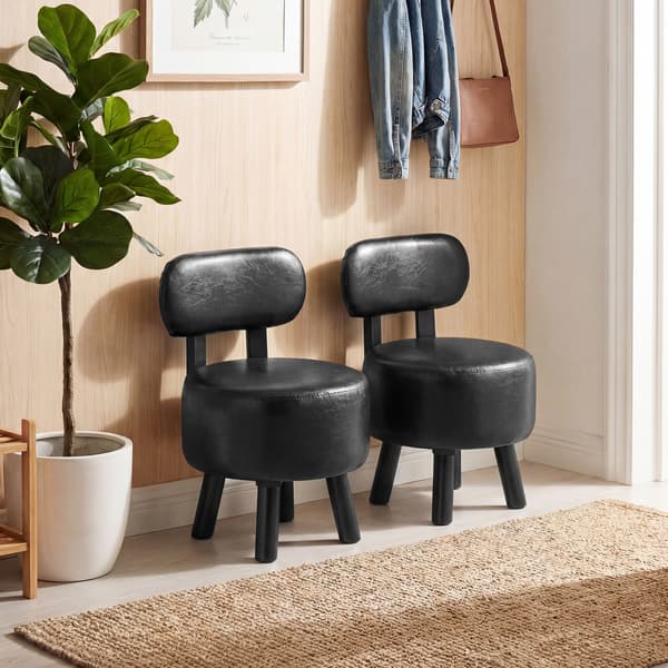 Barstole med rygstøtte 2 stk sort