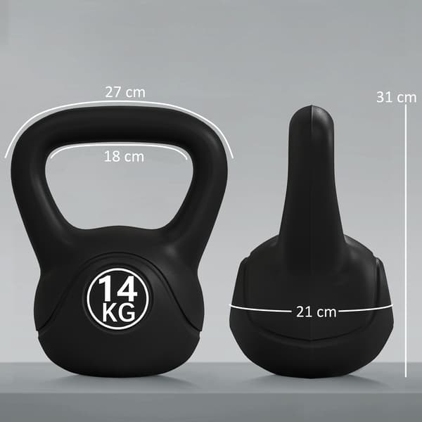 Kettlebell 14 kg 27x21x31 cm sort