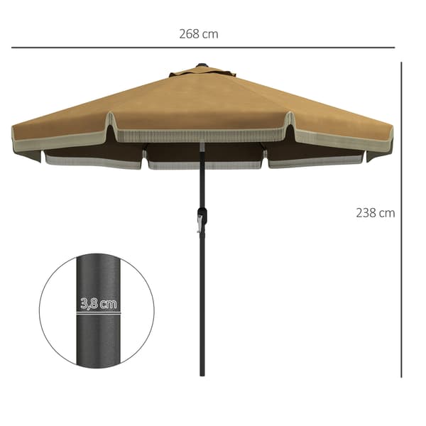 Terassivarjo, 265x238 cm, Khaki