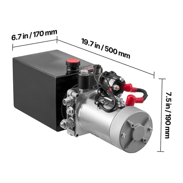 Hydraulisk Power Unit, 50x17x19 cm, Sort, Metal