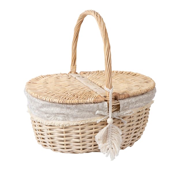Picnic Kurv WILLI TASSEL 40x32x17/40 cm