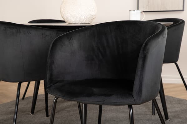 Spisebord og stol sæt 115 cm sort