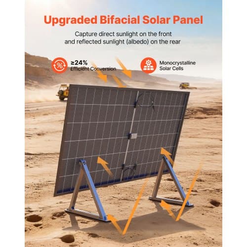 Solpanel, 174.2x113.5x3.5 cm, Sort, Monokrystallinsk