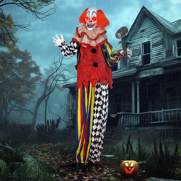 Halloween Animatronic Klovn 173 cm multicolor