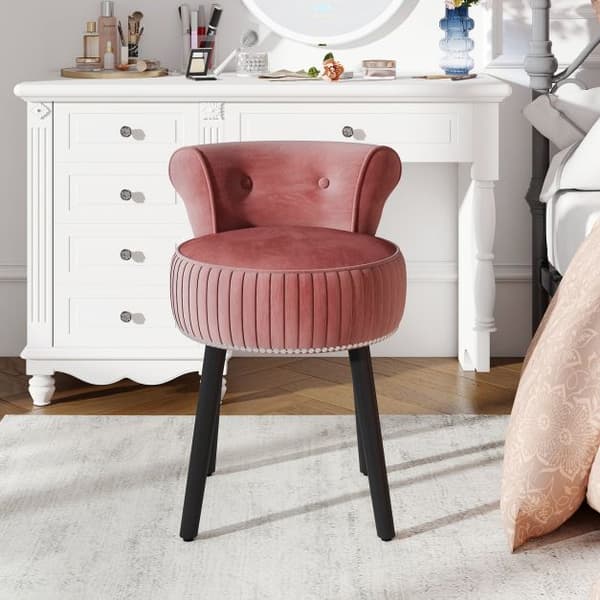 Sminkstol 48x46x66 cm Rosa Sammet , Star