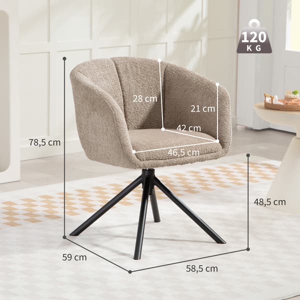 Fåtölj, 58.5x59x78.5 cm, Brun, Polyester