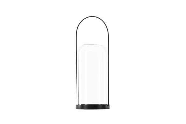 Lanterne Flora 35x13 cm Sort Glas