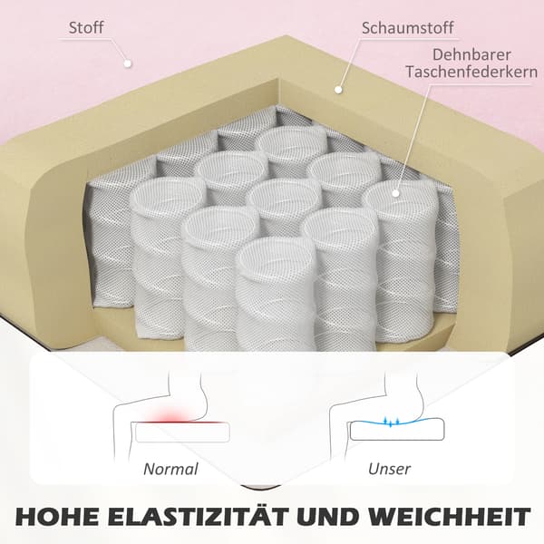 Soffa, 2-sits tygsoffa, 117x56,5x77 cm, rosa, tyg