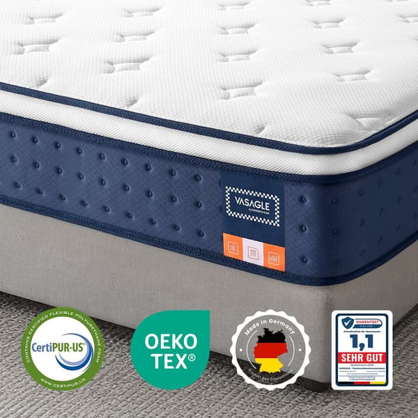 Madrass 90x200x25 cm Blå Gel Memory Foam
